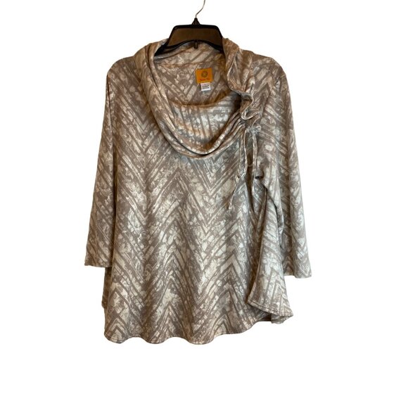 Ruby Rd. Women's Comfy & Cozy Taupe Cowl Neck Sweater Size L NWT - Picture 1 of 4